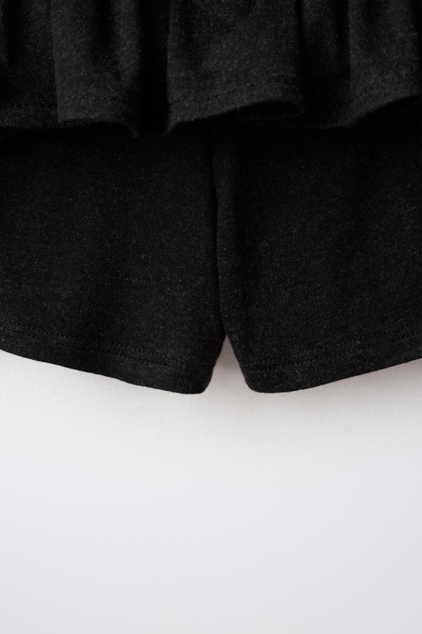 Детская юбка Zara Ruffle with Folded Waist, цвет: Антрацитовый серый — фото 4