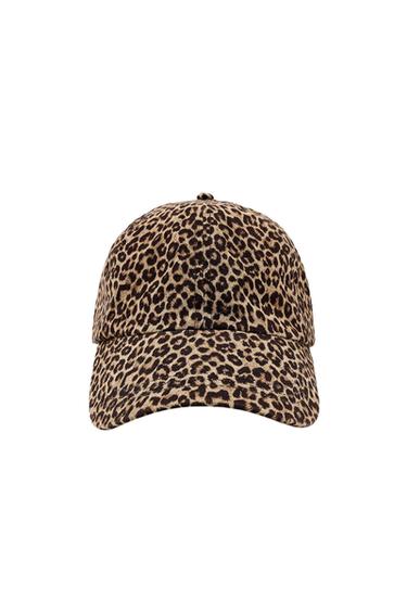 Zara ANIMAL PRINT TWILL CAP - Leopard - Image 0