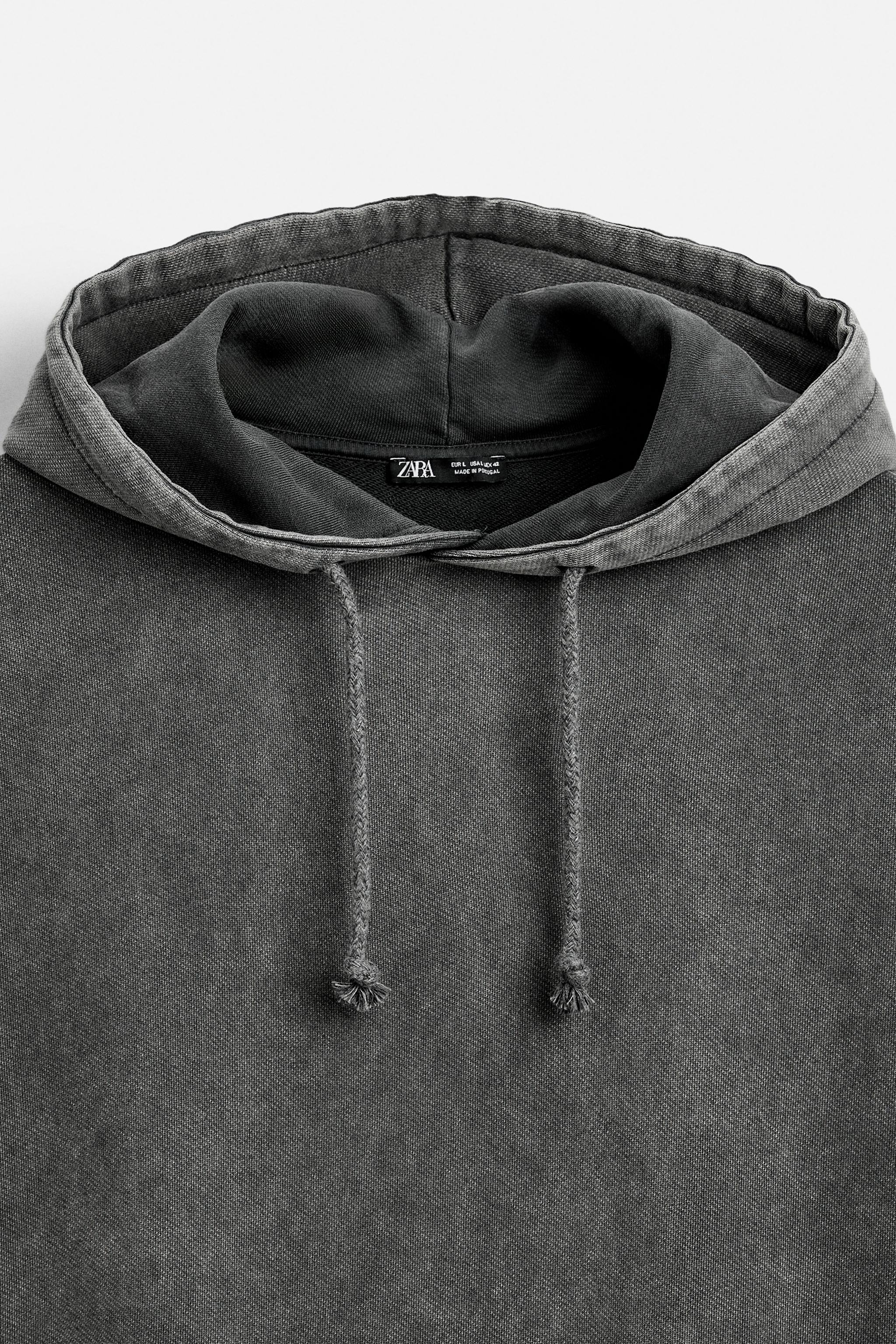 FADED HOODIE Anthracite grey ZARA United Kingdom