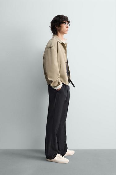 CROPPED FIT JACKET WITH TABS - Greenish by Zara - Image 3