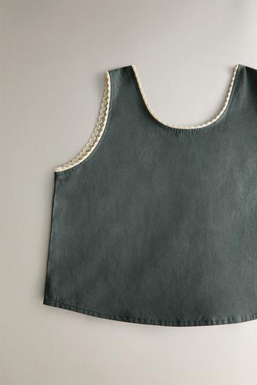 CHILDREN'S PLAIN COTTON BLOUSE - Green by Zara - Image 2