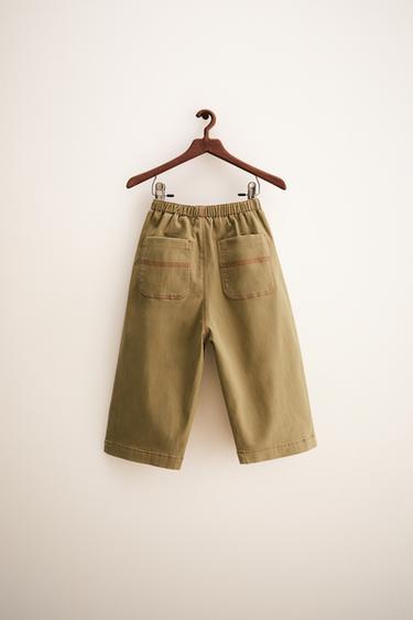 ZARA TIMELESS - PANTALON BAGGY DOUX AU TOUCHER CONTRASTE - Camel clair de Zara - Image 1