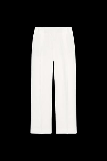 LINEN BLEND TROUSERS ZW COLLECTION - White by Zara - Image 0
