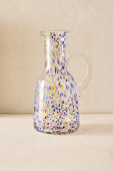 MULTICOLOURED GLASS JUG - Blue by Zara