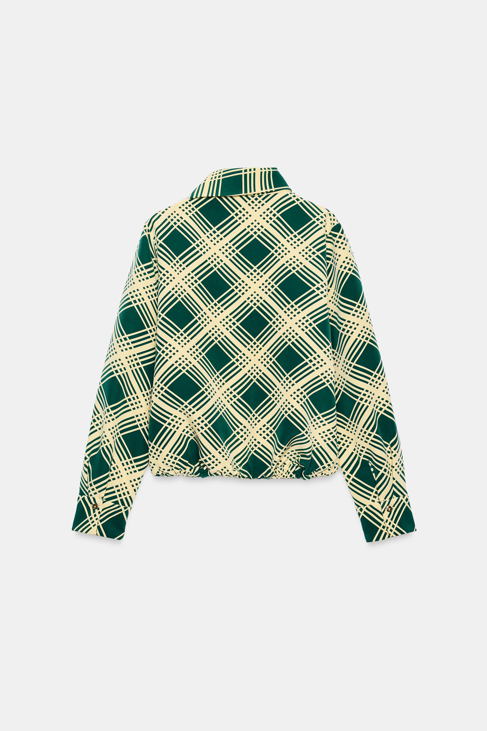 PLAID SHOULDER BUTTON BLOUSE