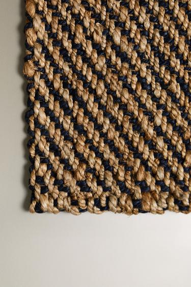DIAMOND JUTE DOORMAT - Blue by Zara - Image 1
