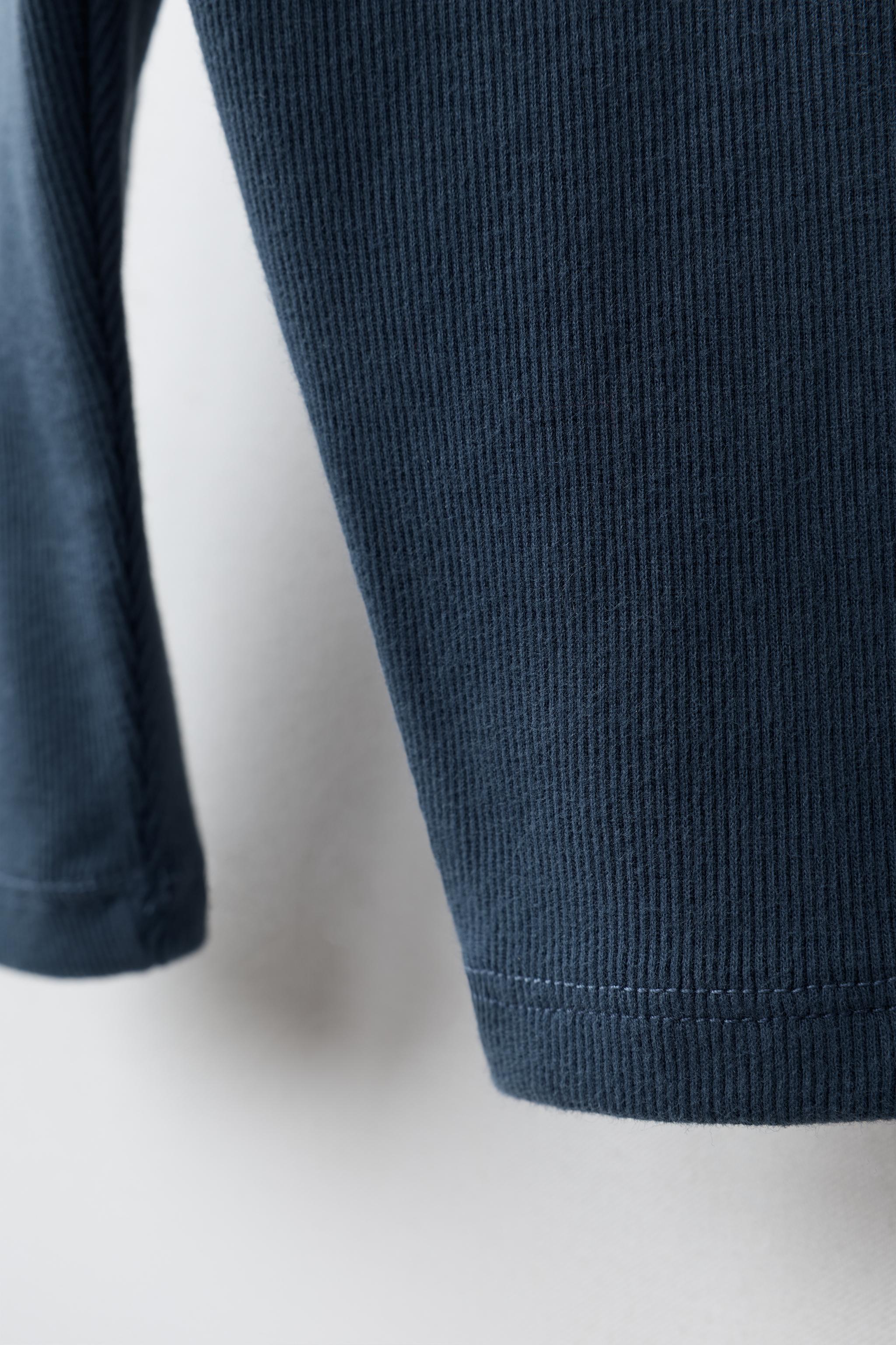 LABEL DETAIL RIBBED LEGGINGS
