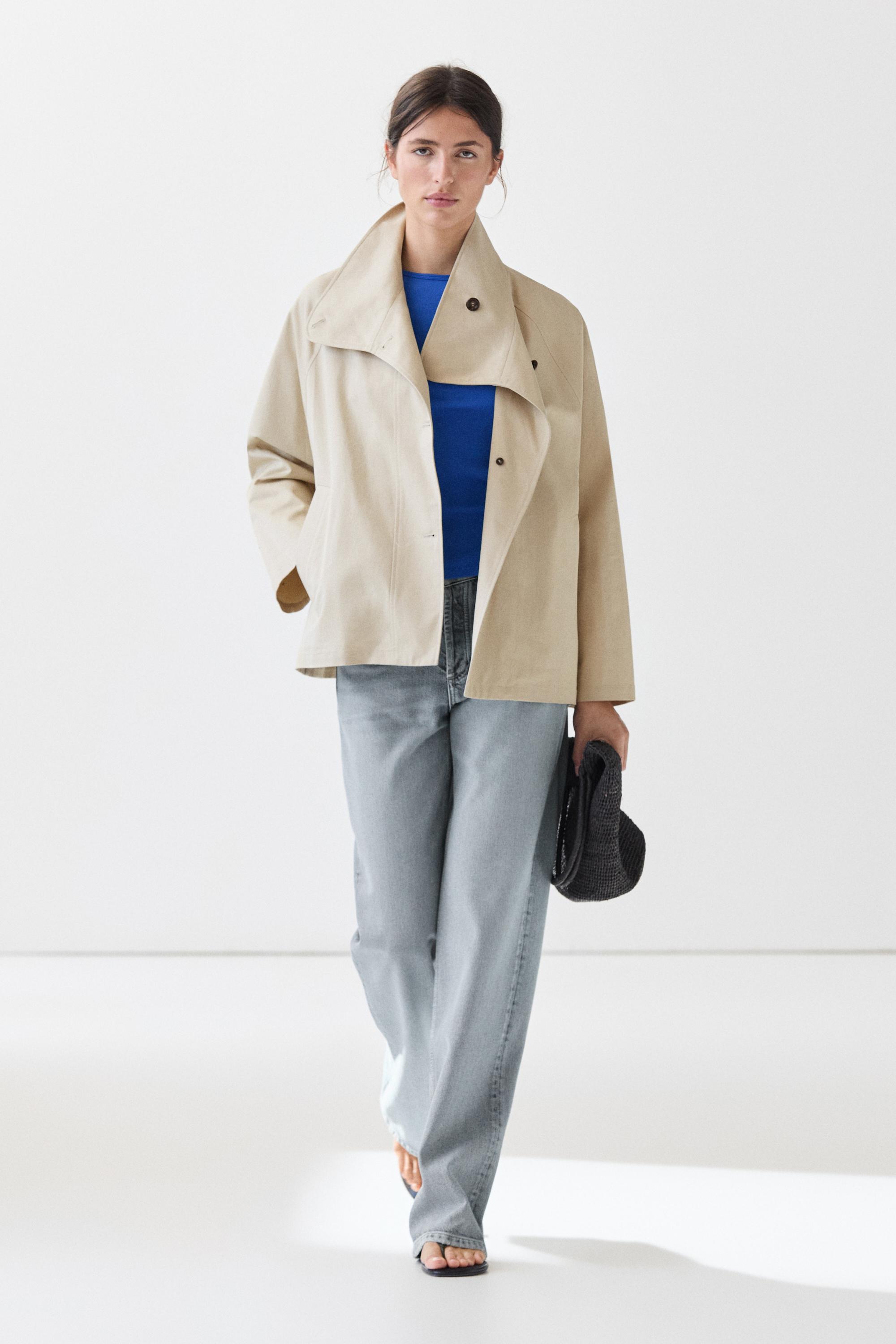 100% cotton cape jacket — Beige