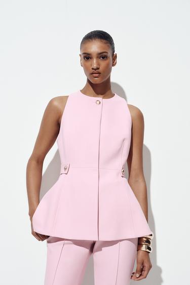 GILET À PÉPLUM - Rose de Zara - Image 1