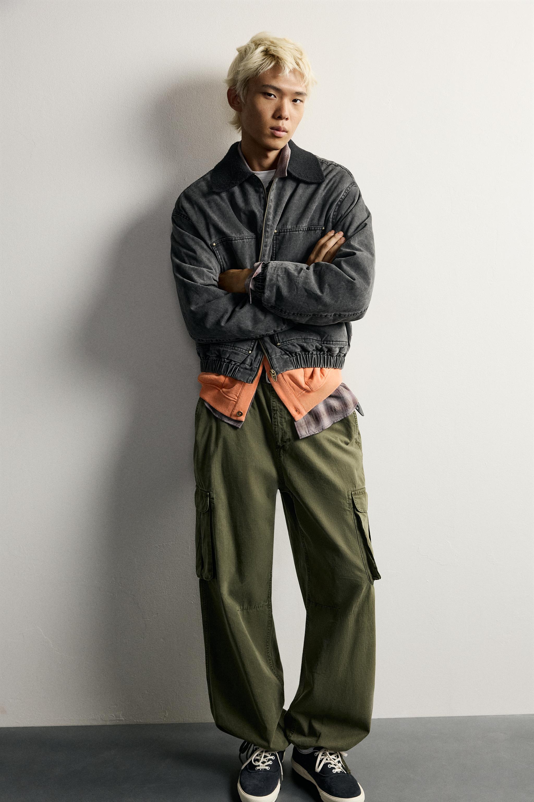 CROPPED FIT JACKET WITH KNIT COLLAR