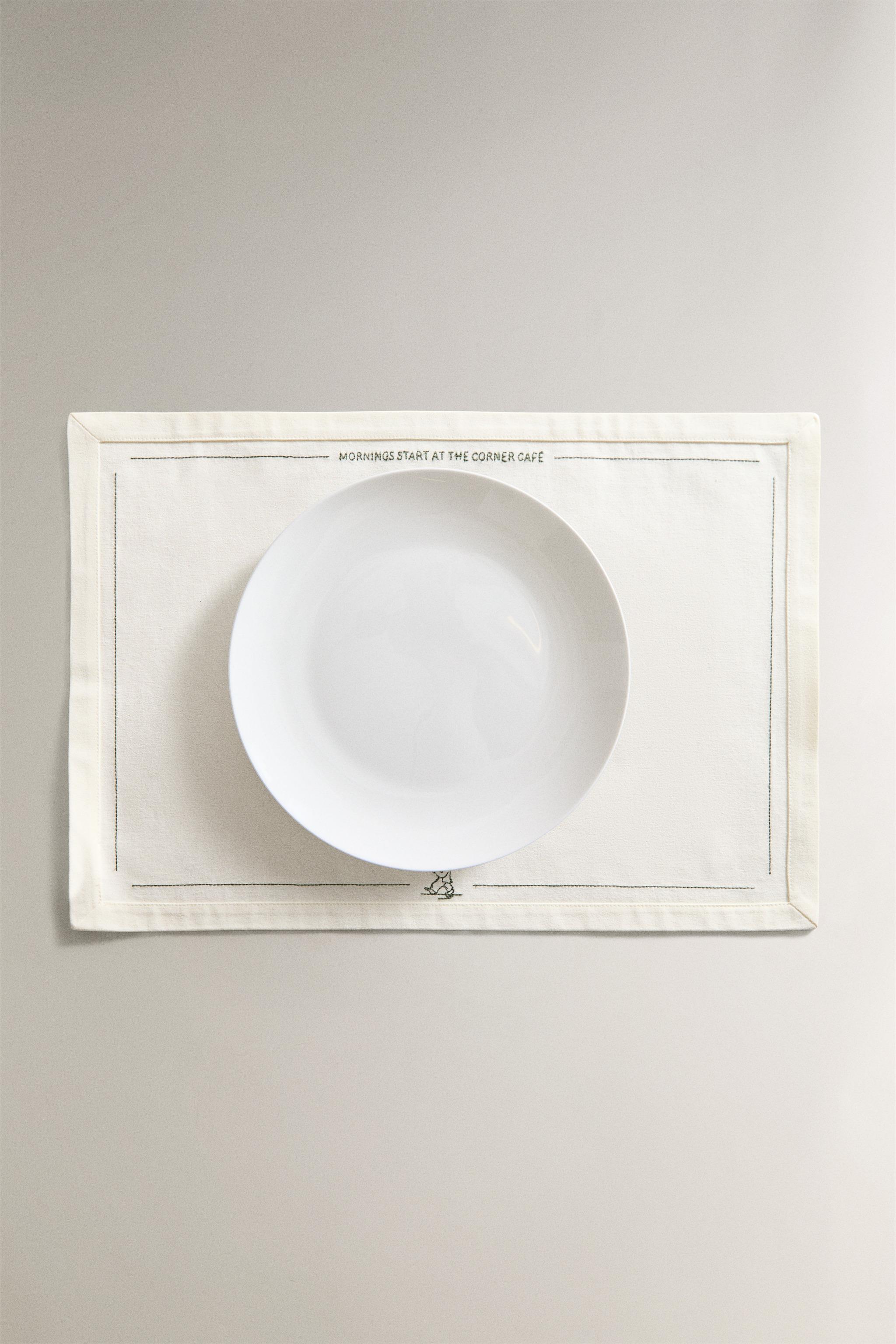 SET DE TABLE INDIVIDUEL COTON SERVEUR CAFÉ