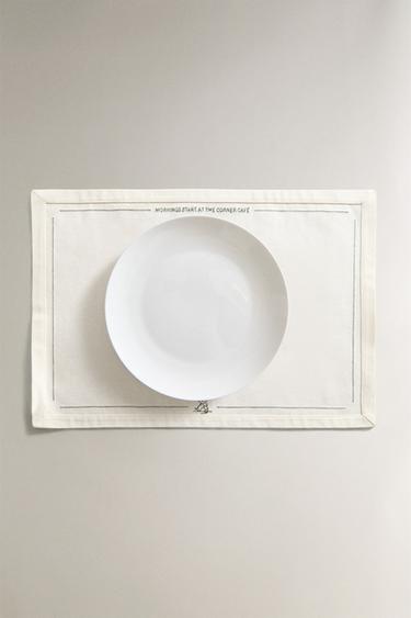 SET DE TABLE INDIVIDUEL COTON SERVEUR CAFÉ - Vert de Zara - Image 3