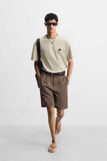 CONTRAST EMBROIDERY T-SHIRT - Greyish by Zara - Image 5