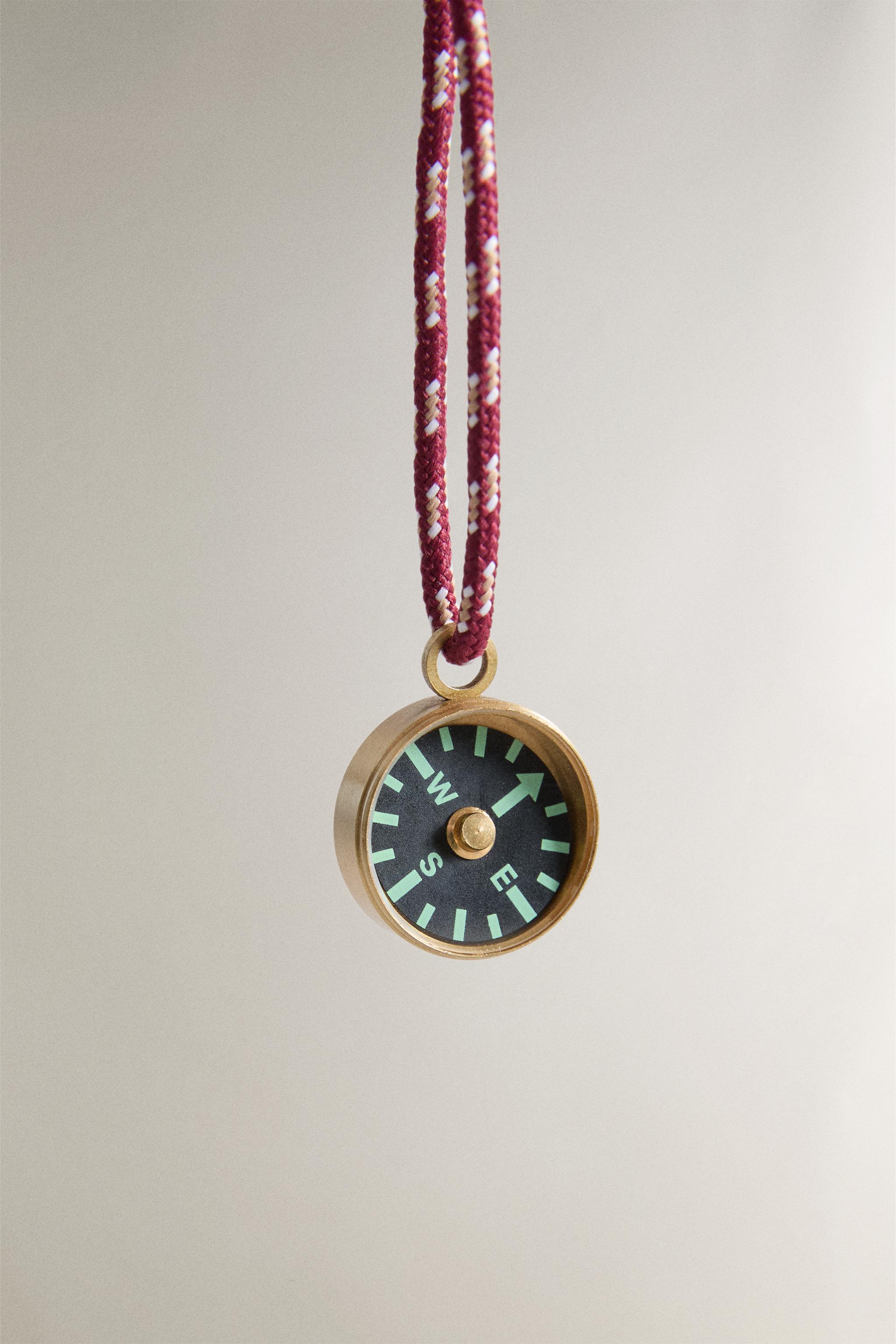 MINI COMPASS WITH CORD — Multicoloured
