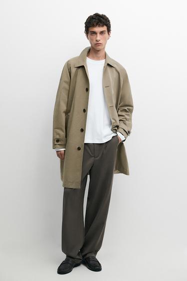 Zara Relaxed-fit darted 100% cool wool pants - Dark salmon - Image 0