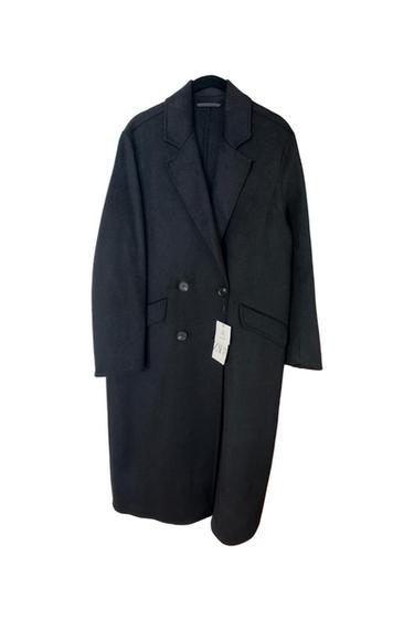 CAPPOTTO LUNGO OVERSIZE NERO CON 53 LANA