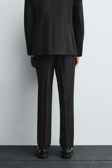 COMFORT SUIT TROUSERS WITH PLEATS - Black by Zara - Image 2