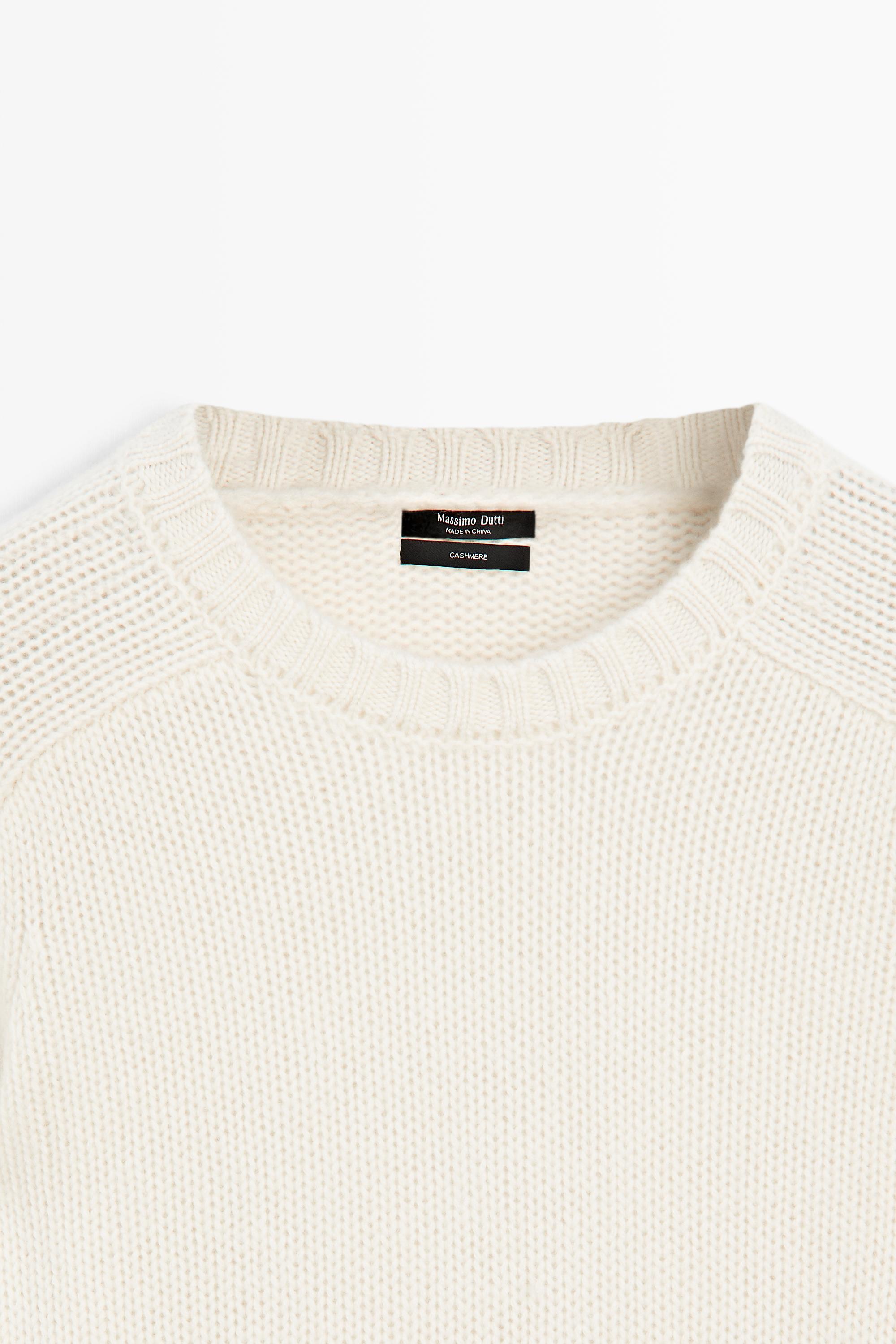 100% cashmere cropped knit sweater
