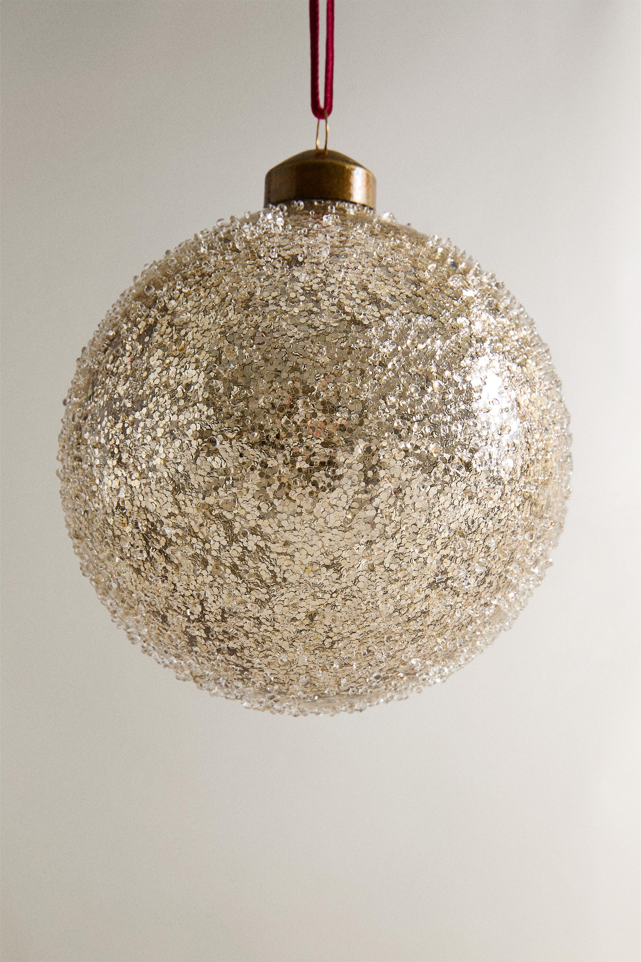 GLITTERY BALL CHRISTMAS TREE ORNAMENT