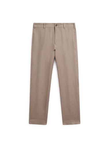 Zara Tapered fit linen trousers - Mink