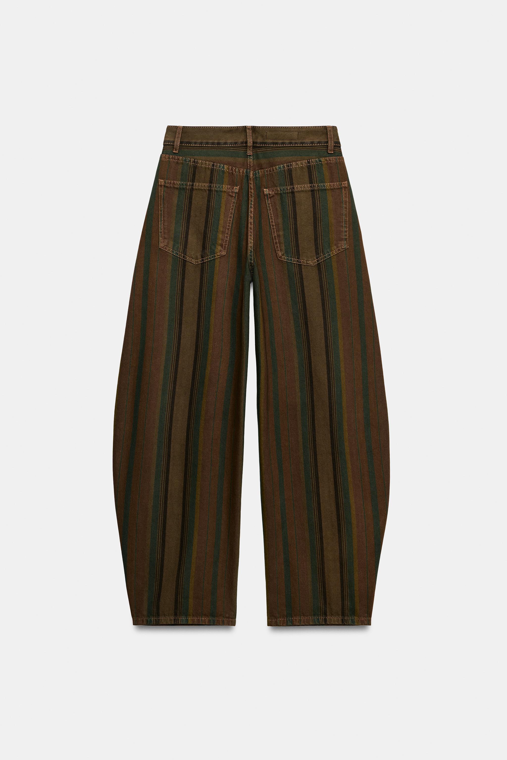 JEAN TRF BARREL TAILLE NORMALE À RAYURES