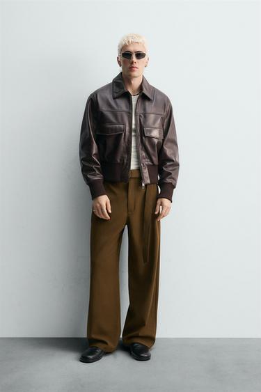 RELAXED FIT TROUSERS WITH BELT - Oil by Zara - Image 0