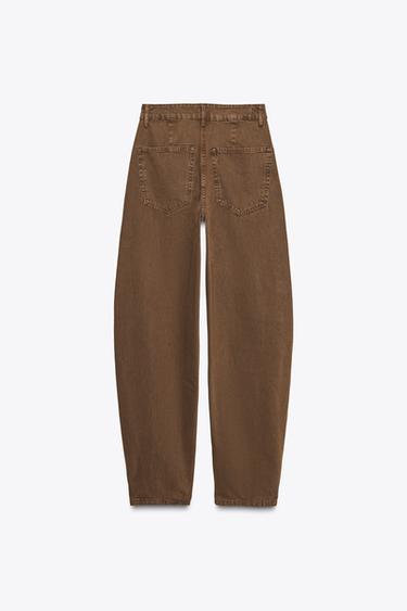 JEAN TRF BAGGY BALLON TAILLE MI-HAUTE - Marron de Zara - Image 7