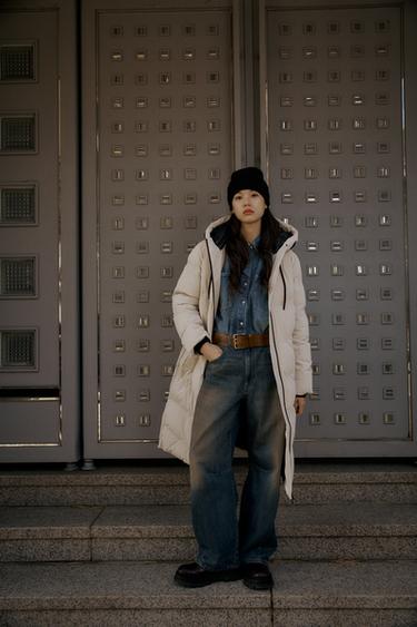 JEANS TRF BAGGY BARREL 미드라이즈 - Zara 블루