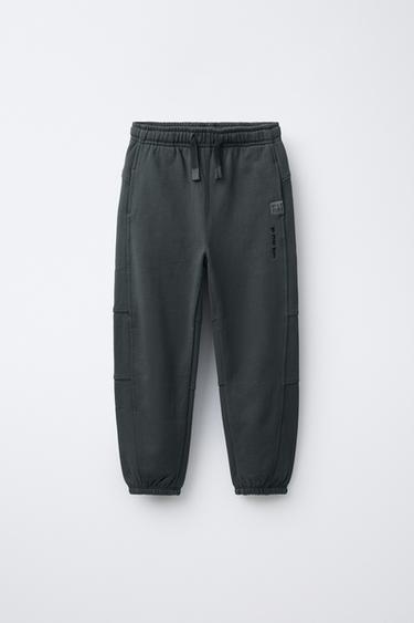 EMBROIDERED BALLOON PLUSH TROUSERS - Anthracite grey by Zara