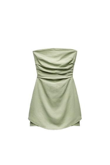 LINEN BLEND PLAYSUIT WITH BACK TIE