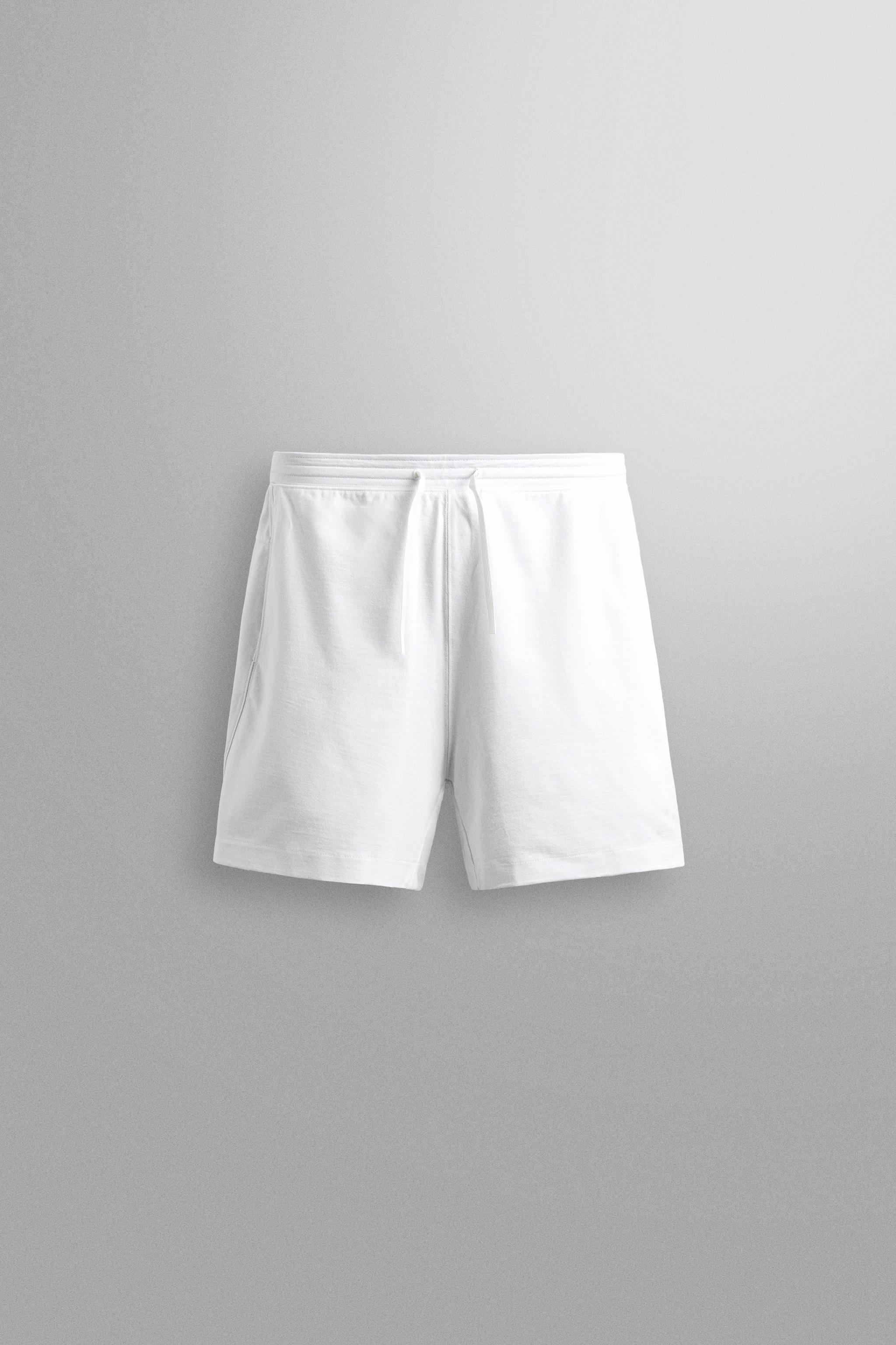 9" COTTON BLEND TRAINING SHORTS — White