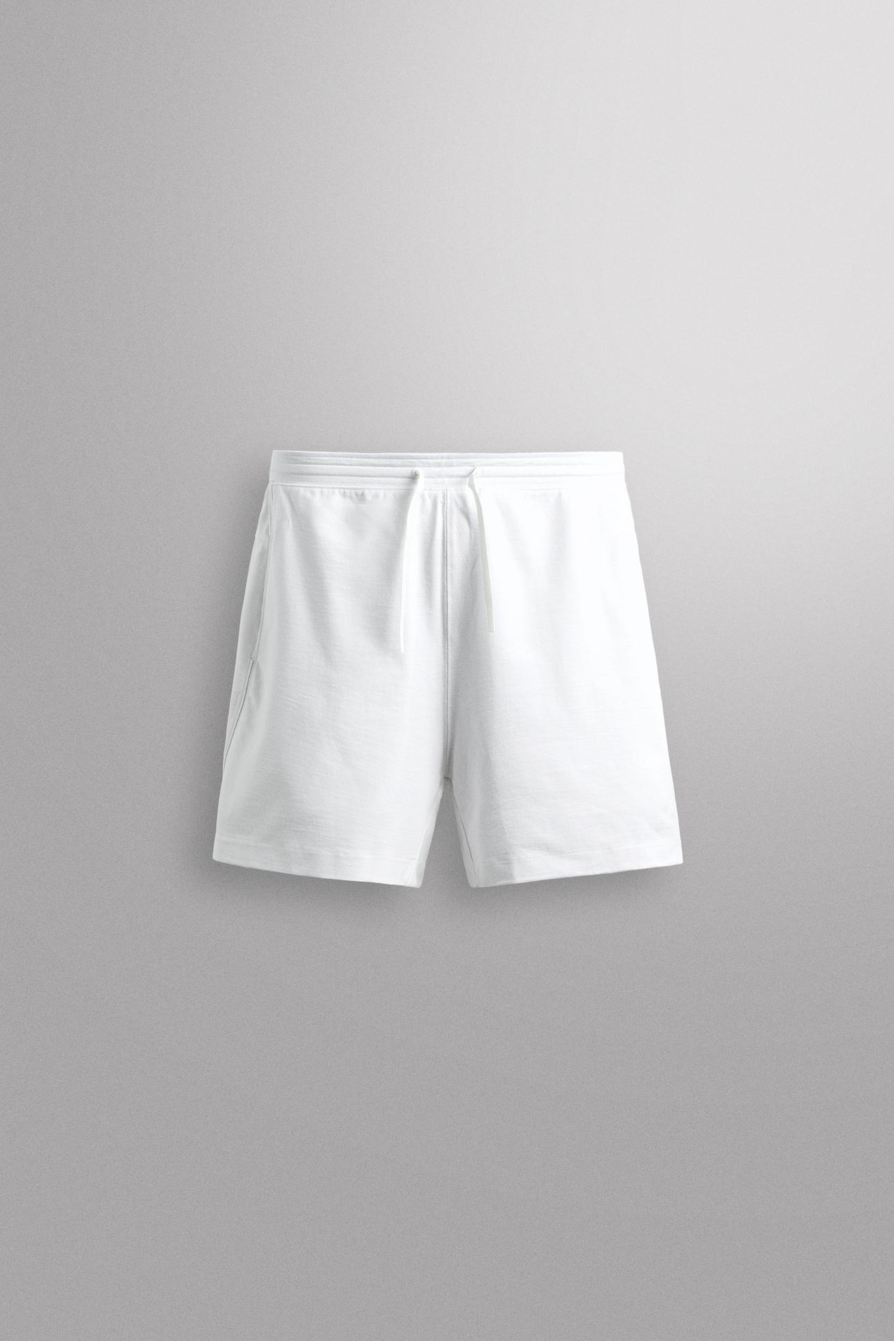 COTTON BLEND TRAINING SHORTS 9" — White