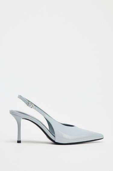 PATENT-EFFECT SLINGBACK SHOES - Blue by Zara