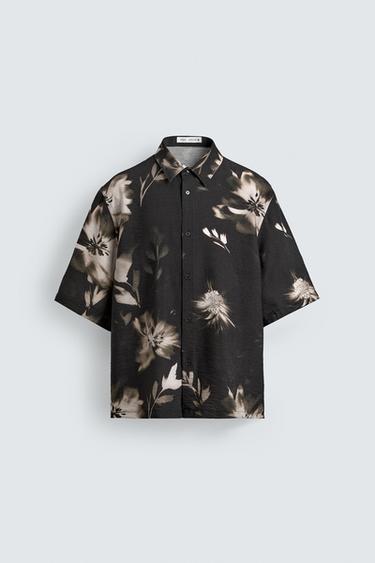 FLUID FLORAL PRINT SHIRT - Black by Zara