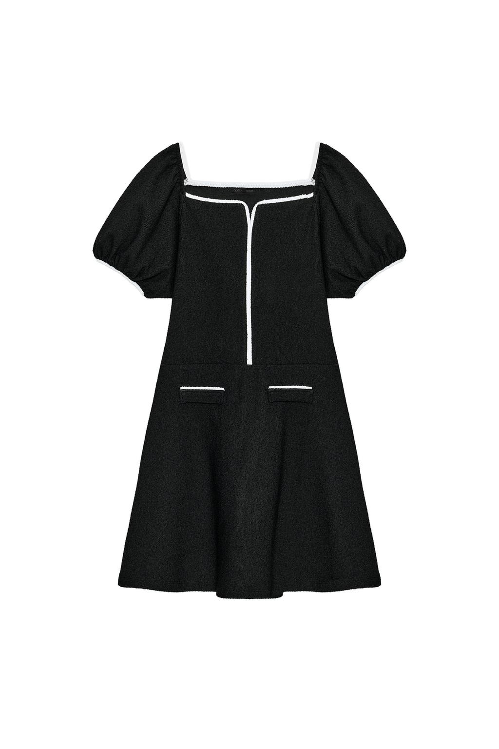 CONTRAST BOUCLE DRESS - image 3