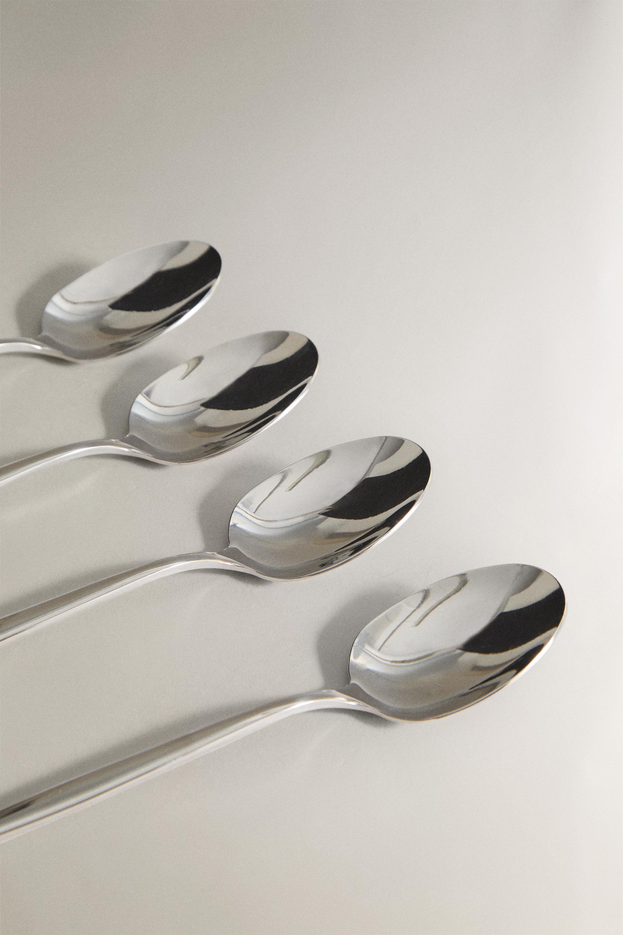 SPOON PACK WITH THIN HANDLES (PACK OF 4) — Steel