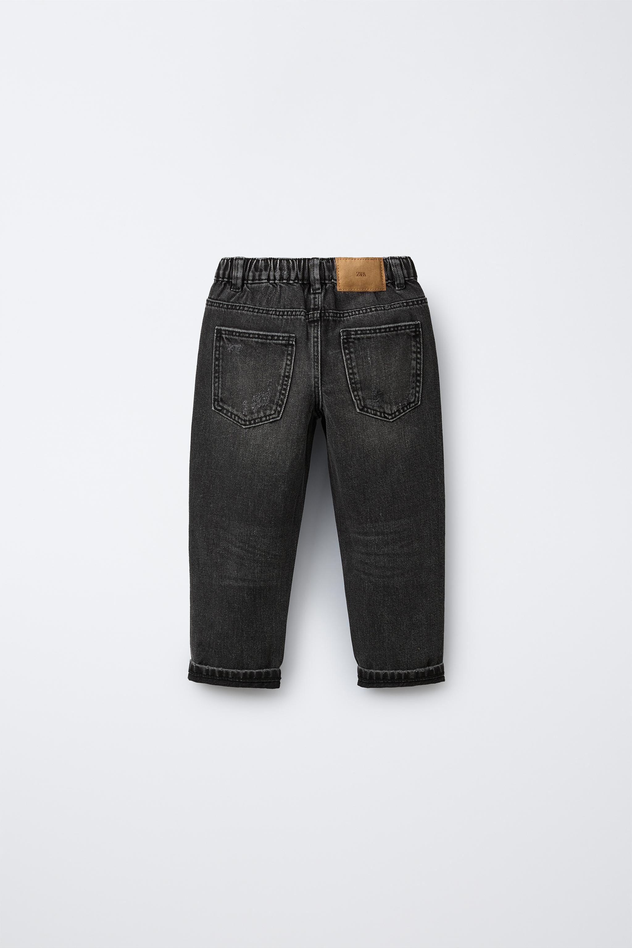 ZARA ダメージバギーデニムパンツ ダメージ加工バギーフィットデニムパンツ - ライトブルー | ZARA