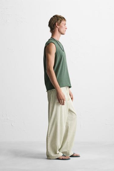 KNIT TANK T-SHIRT - Greenish by Zara - Image 3