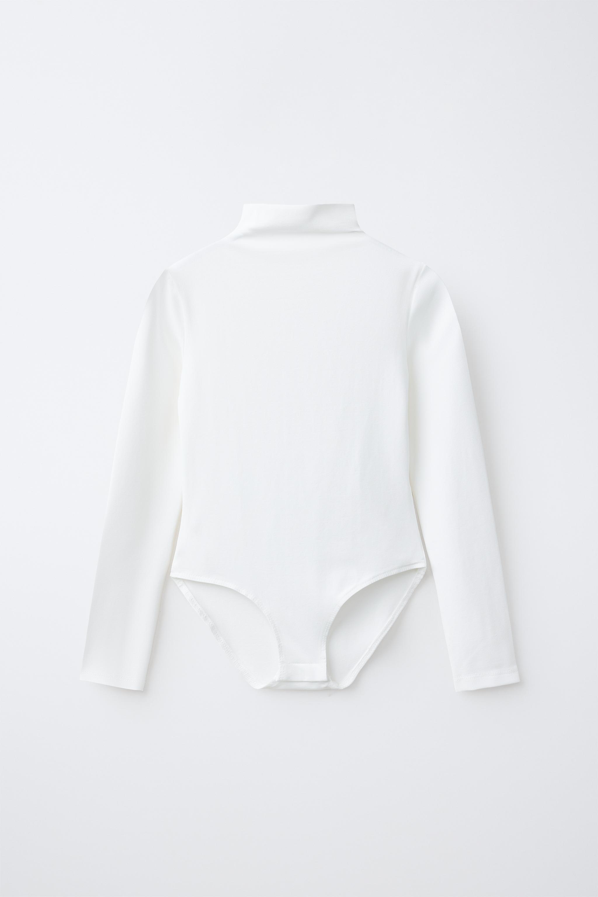 LONG-SLEEVE POLYAMIDE BODYSUIT - White | ZARA United States