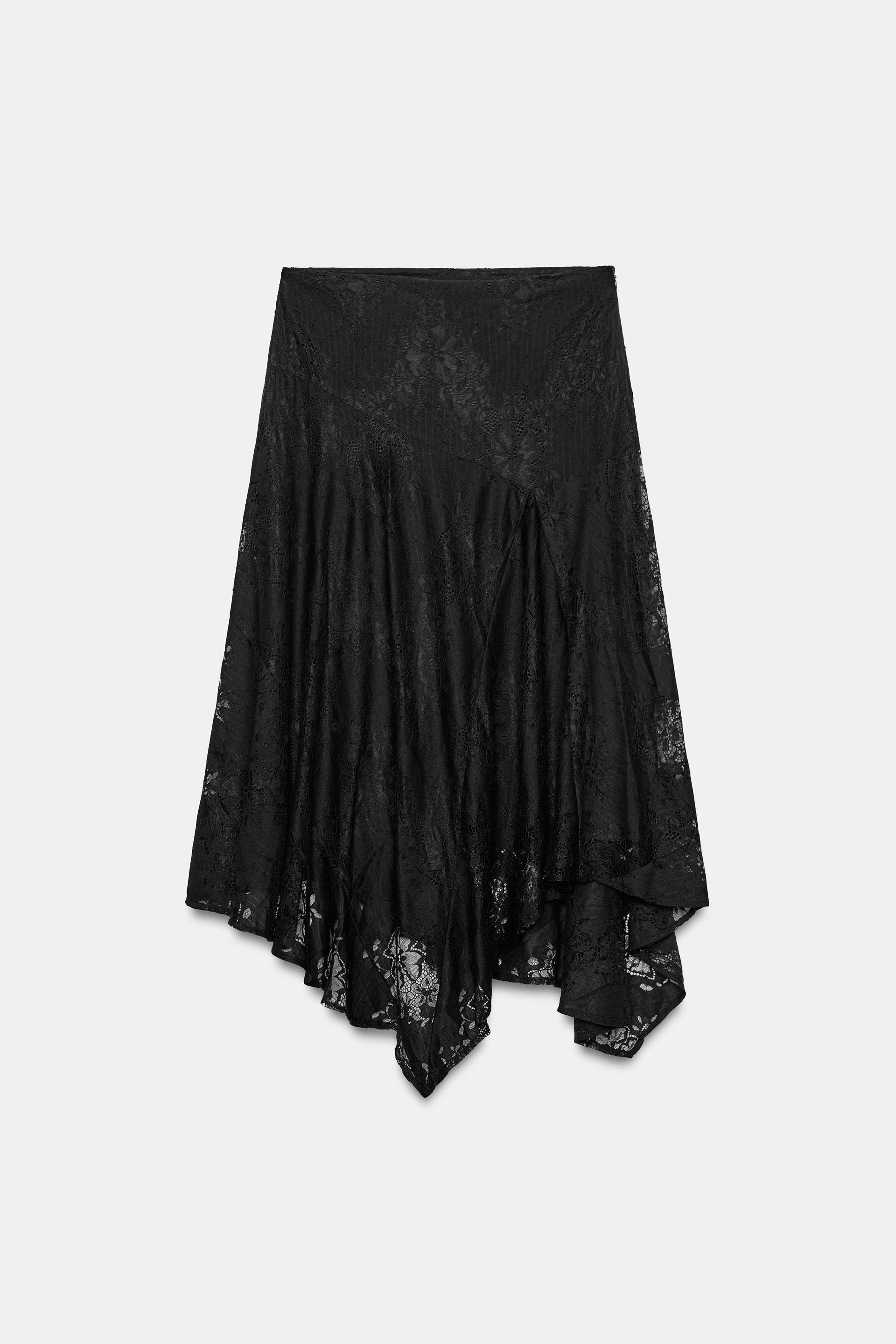 ASYMMETRIC LACE MIDI SKIRT thumbnail 6