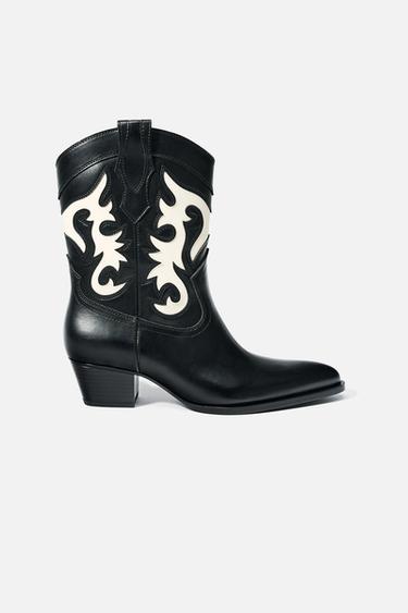 BOTÍN COWBOY COMBINADA - Multicolor de Zara