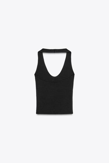 DÉBARDEUR À ENCOLURE AMÉRICAINE - Noir de Zara - Image 5