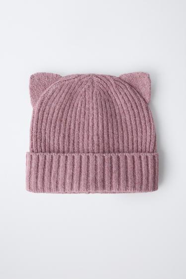 KNIT HAT WITH EARS - Pink by Zara - Image 3