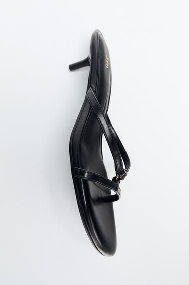 HEELED SANDALS WITH METAL DETAIL - Black by Zara