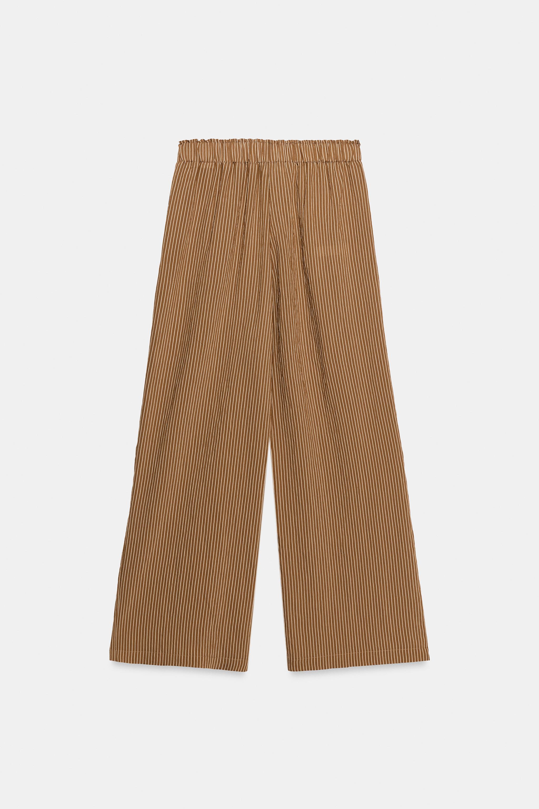 STRIPED WIDE LEG PANTS