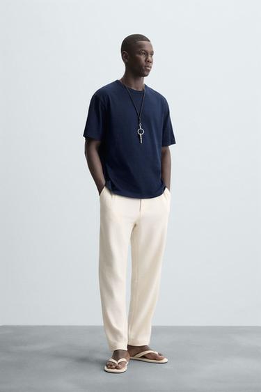 RELAXED FIT WASHED T-SHIRT - Indigo by Zara