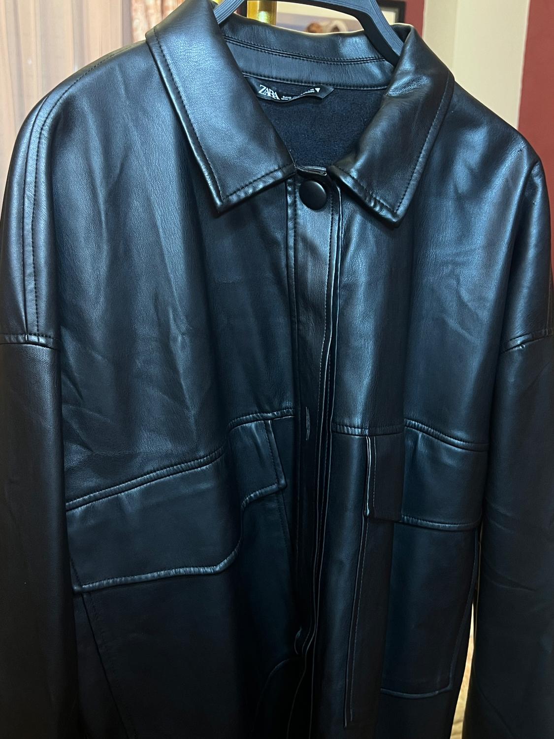 FAUX LEATHER OVERSHIRT - Image 4