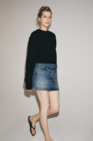 ZW COLLECTION DENIM MINI SKIRT - Blue by Zara