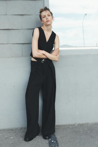 WAISTCOAT WITH SIDE VENTS - Black by Zara - Image 0