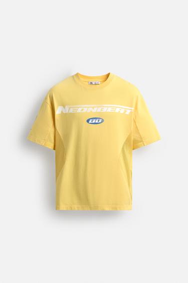 Zara COMBINATION TEXT T-SHIRT - Yellow